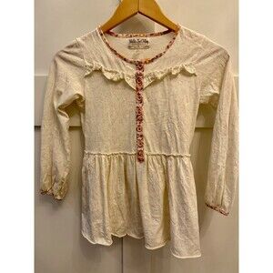 Girls Matilda Jane White Pink Crescendo Poet Music Notes Shirt Blouse Size 8